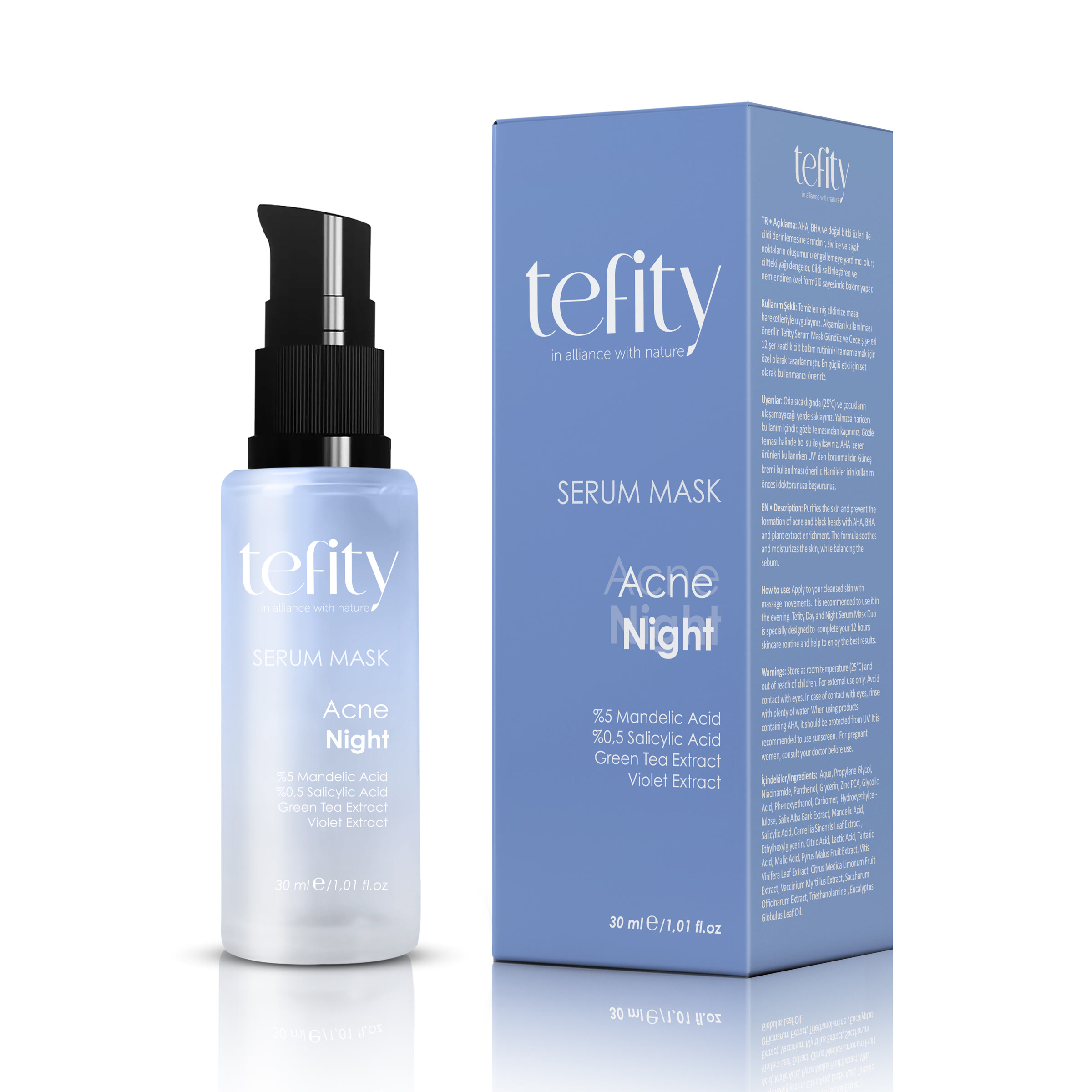 Tefity Acne Night kutu ve şişe