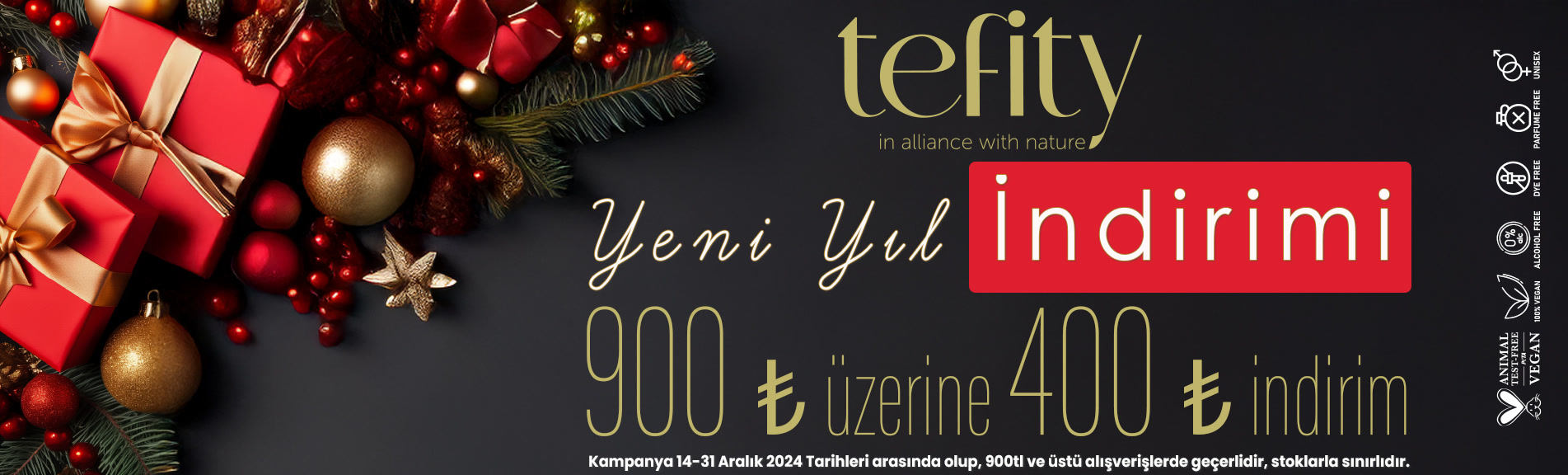 Yeni Yıl indirimi web banner'ı